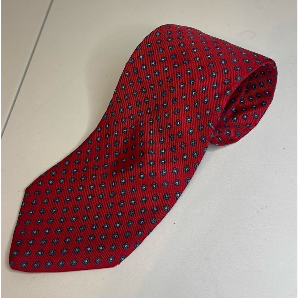 Bert Pulitzer Mens Neck Tie Necktie Silk with Geometric Design USA Made